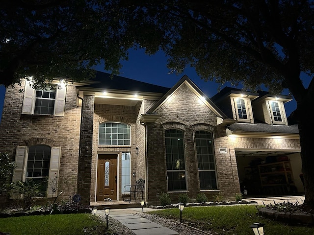 view of front of house with a garage