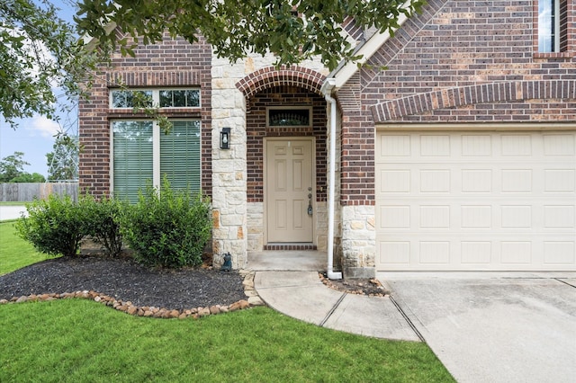 property entrance featuring a garage