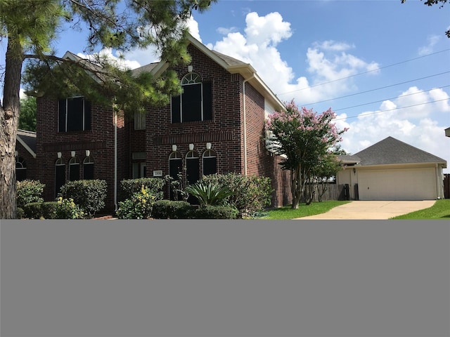 view of front property with a garage