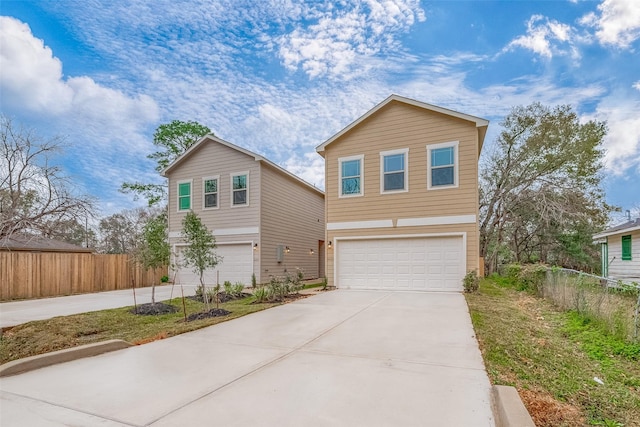 view of front property with a garage