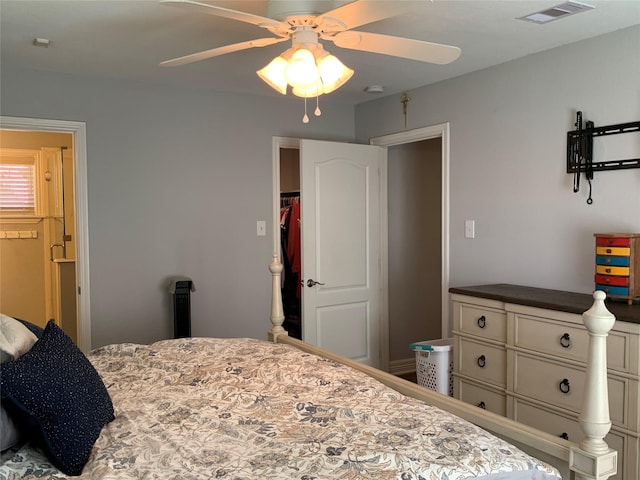 bedroom with ceiling fan