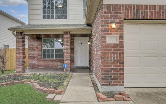 entrance to property with a garage