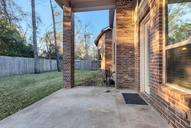 view of patio featuring a fenced backyard