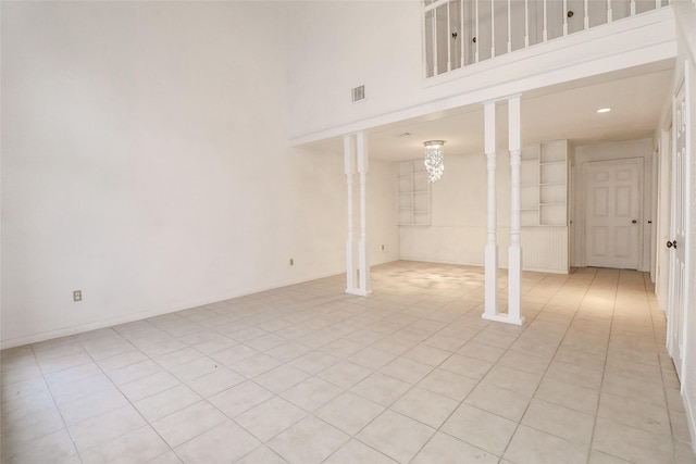 interior space with light tile patterned floors