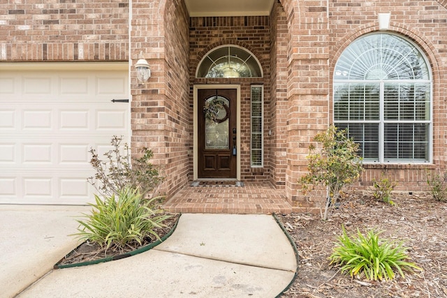 property entrance featuring a garage