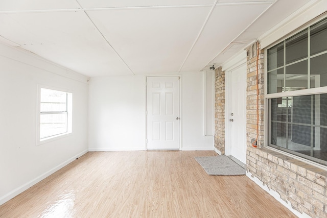 spare room featuring light hardwood / wood-style flooring