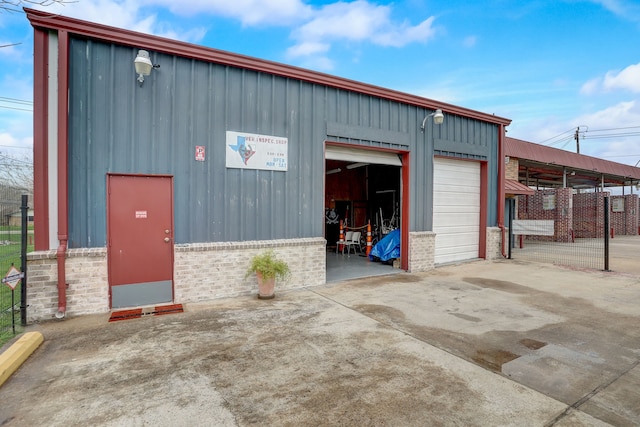 view of garage