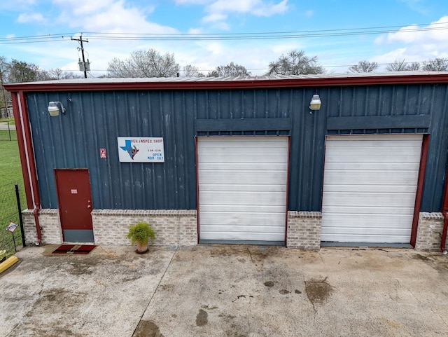 view of garage