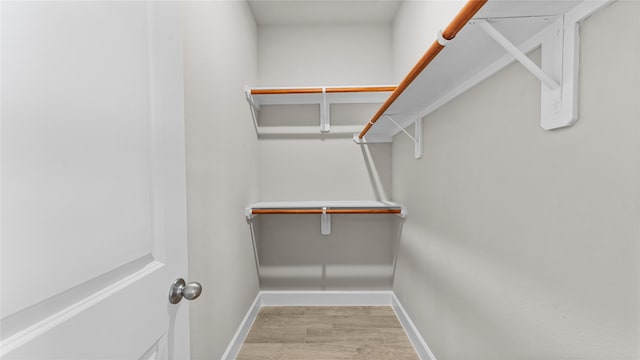 walk in closet featuring light wood-type flooring