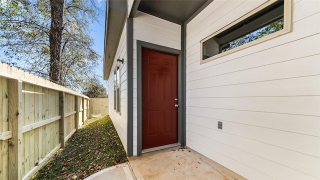 view of doorway to property