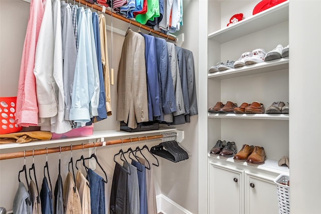 view of walk in closet