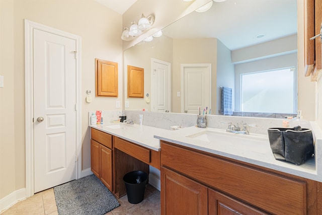 bathroom featuring vanity and tile patterned floors