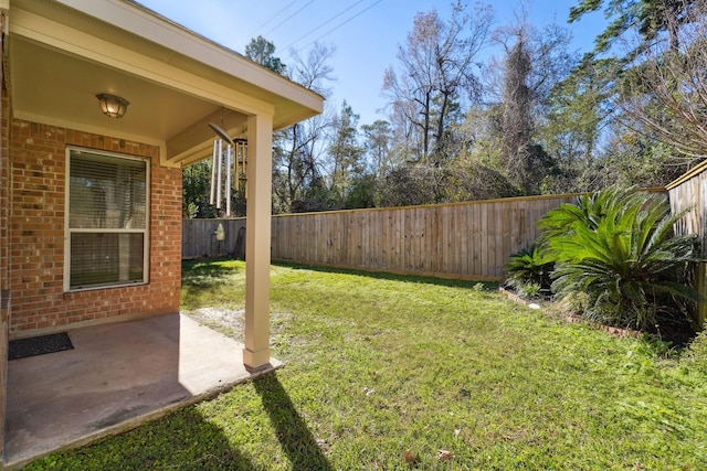 view of yard featuring a patio