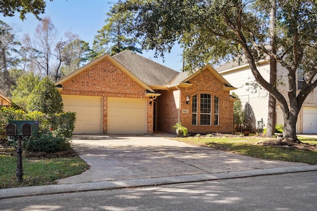 view of front property with a garage