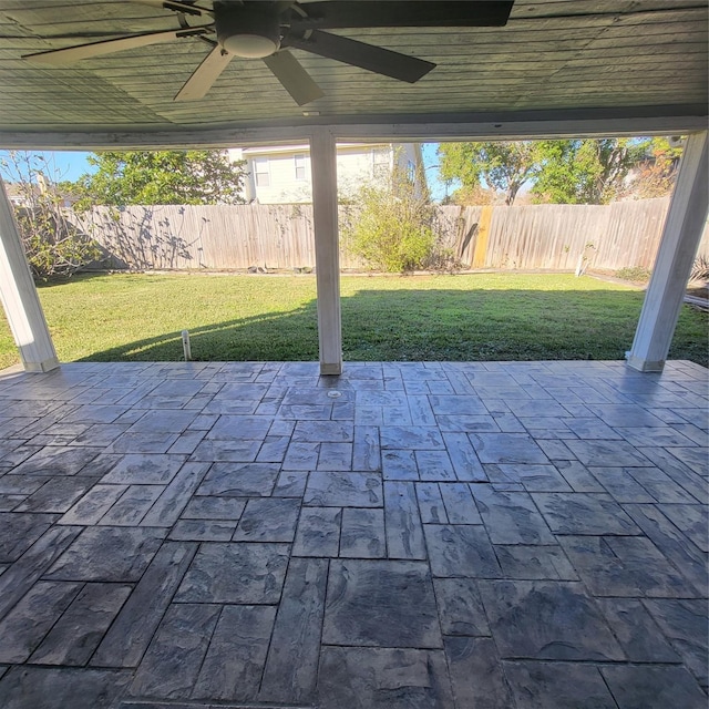 view of patio / terrace with ceiling fan