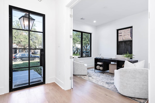 entryway featuring light hardwood / wood-style floors