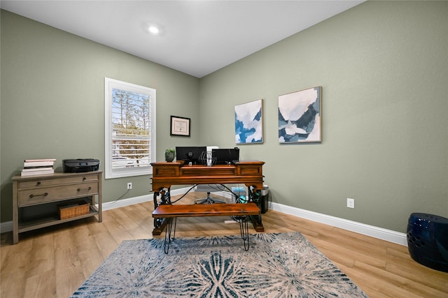 office featuring light hardwood / wood-style flooring