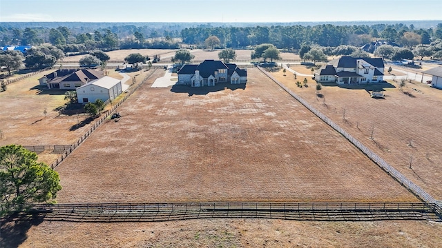 aerial view with a rural view