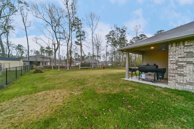 view of yard with a patio area