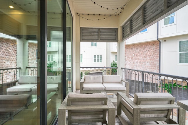 balcony featuring an outdoor living space