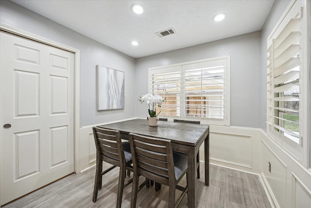 dining room featuring light wood-type flooring