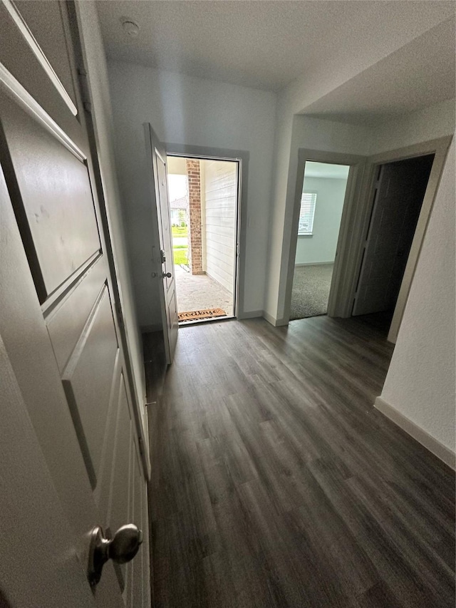 hallway featuring dark hardwood / wood-style floors