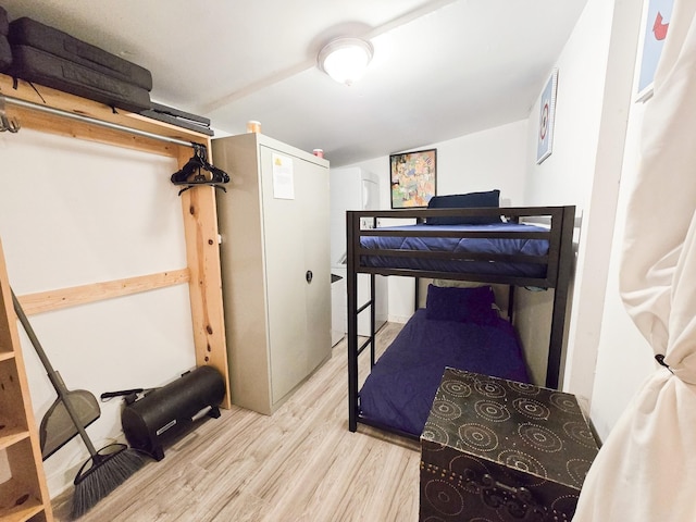 bedroom with light wood-type flooring