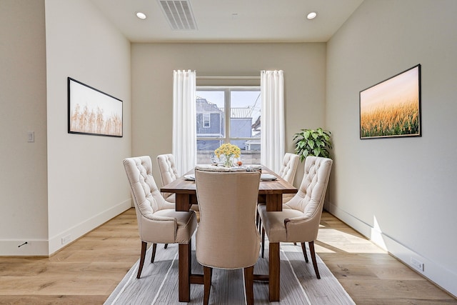 dining room featuring light wood-type flooring