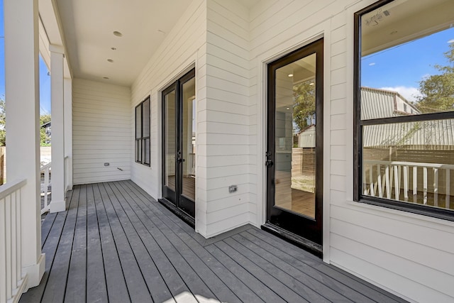 deck featuring french doors