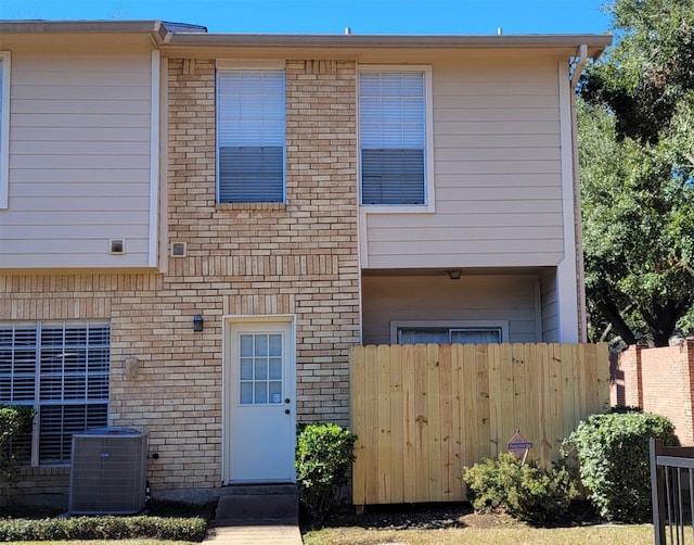 view of front of home with central AC unit