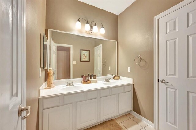 bathroom featuring vanity and tile patterned floors