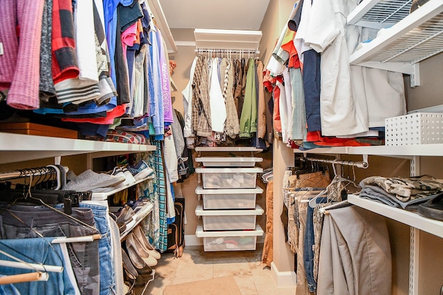 view of walk in closet