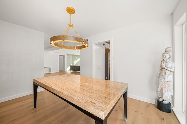 dining room with light hardwood / wood-style floors