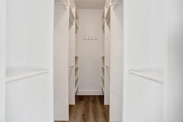 walk in closet featuring hardwood / wood-style flooring