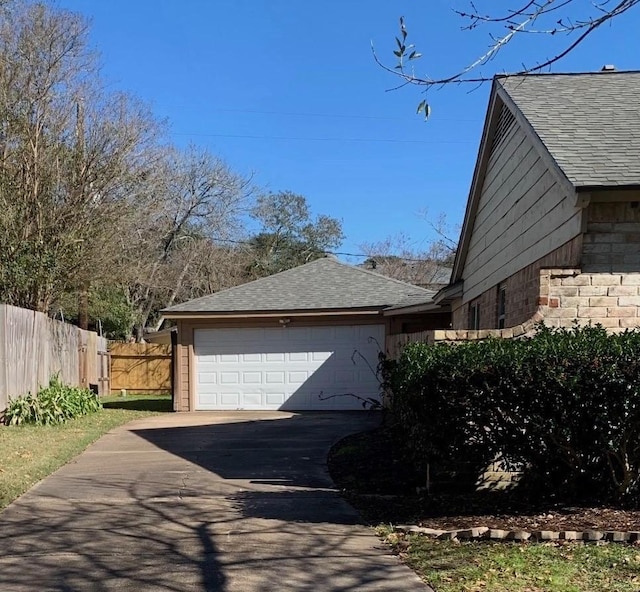 view of home's exterior with a garage