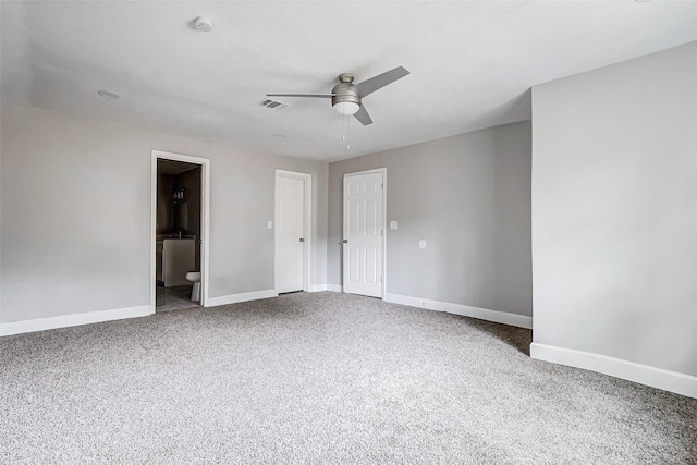 interior space featuring ceiling fan