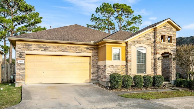 view of front of property featuring a garage