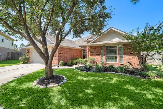 ranch-style home with a front yard