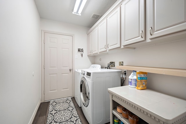 laundry room with cabinets and independent washer and dryer