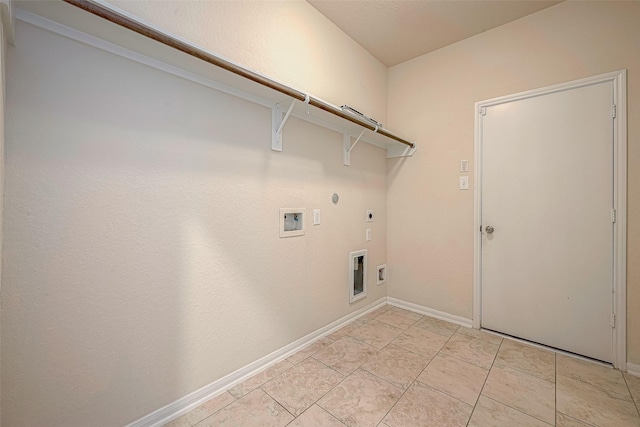 laundry room with washer hookup, hookup for a gas dryer, and electric dryer hookup