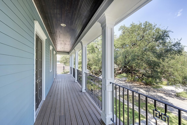 view of wooden deck