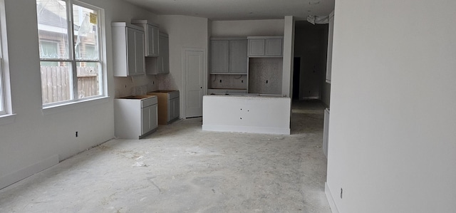 kitchen featuring gray cabinets