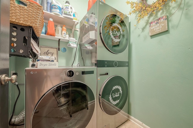 laundry area featuring tile patterned floors