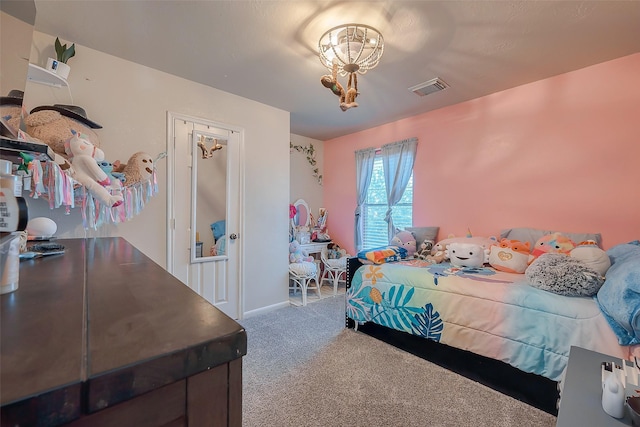 bedroom featuring carpet flooring