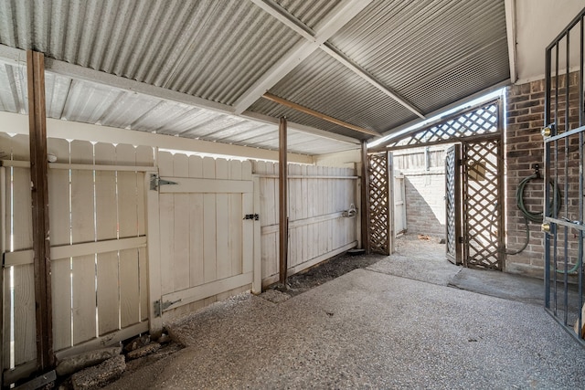 view of patio featuring an outdoor structure