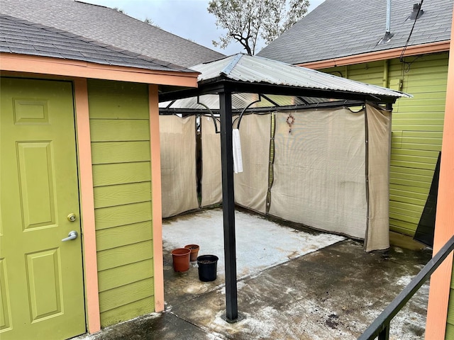 view of patio / terrace featuring a gazebo