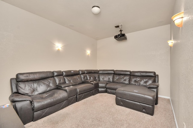 view of carpeted home theater