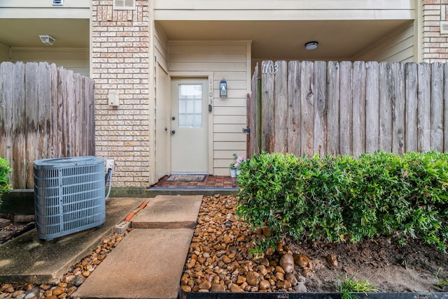 property entrance with cooling unit