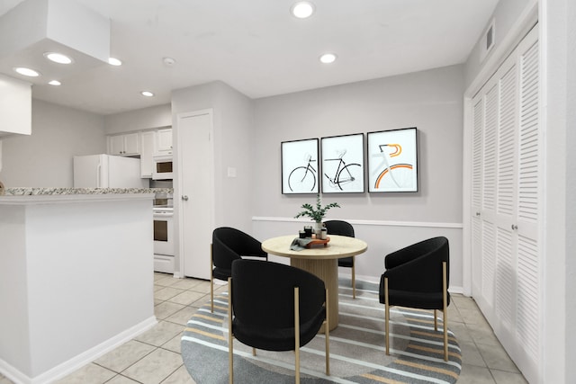 view of tiled dining room