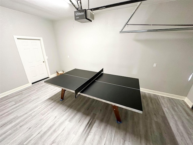 playroom with wood-type flooring